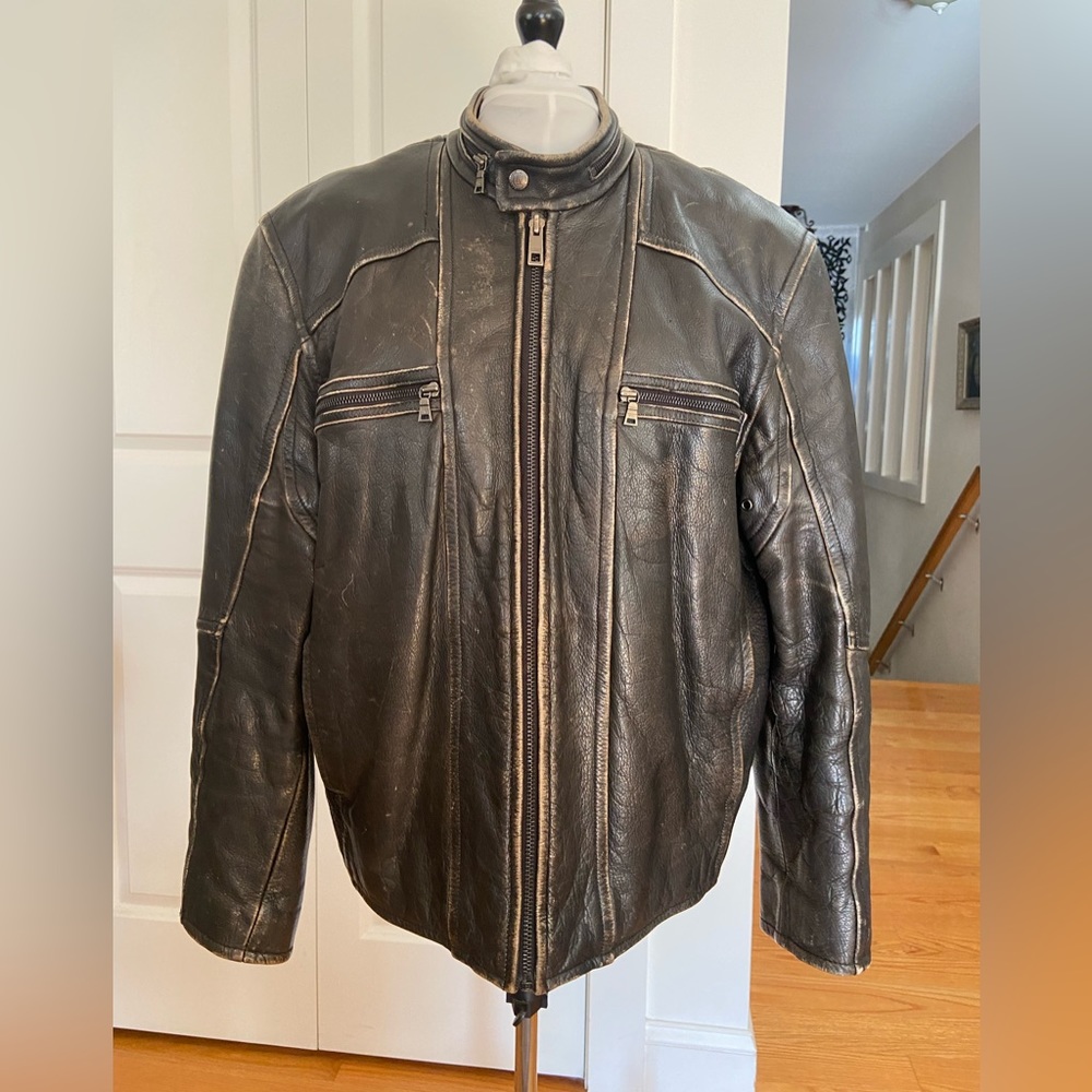 Andrew Marc Biker jacket Genuine Leather size L